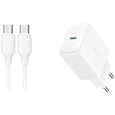 Ładowarka sieciowa JOYROOM JR-TCF20 20W PD QC Biały + Kabel USB-C