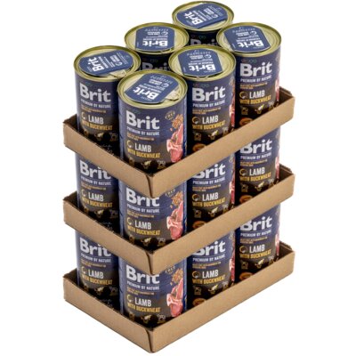 Karma dla psa BRIT Premium By Nature Lamb&Buckwheat Jagnięcina z gryką 18 x 400 g