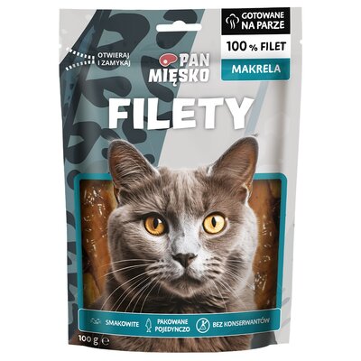 Przysmak dla kota PAN MIĘSKO Filety z makreli 100g