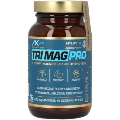 Kompleks witamin i minerałów AX MED Magnez Tri Mag Pro (60 kapsułek)