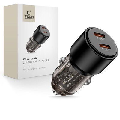 Ładowarka samochodowa TECH-PROTECT CC03 PD100W Czarny