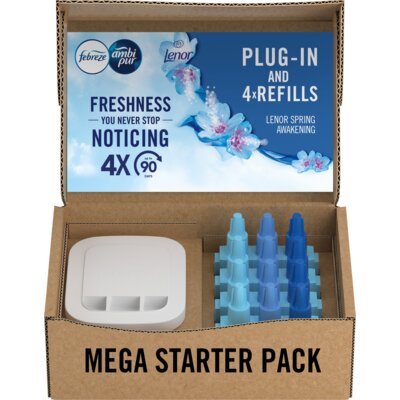 Wkład do odświeżacza powietrza AMBI PUR 3Volution April Fresh Mega Starter Kit 20 ml (4 sztuki)