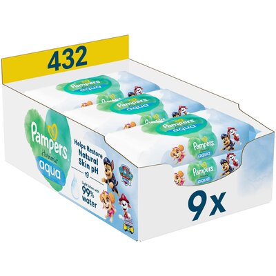 Chusteczki nawilżane PAMPERS Harmonie Aqua Psi Patrol (432 szt.)