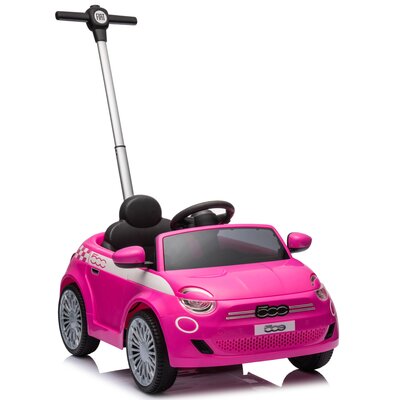 Jeździk SUN BABY Fiat 500 Różowy rączka