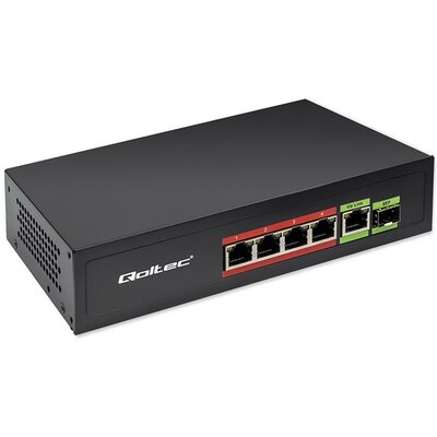Switch QOLTEC 52296 Fast Ethernet 6 portów Funkcja PoE