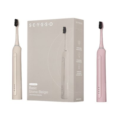 Szczoteczka soniczna SEYSSO Basic Color Stone Beige + Szczoteczka soniczna SEYSSO Basic Color Misty Rose