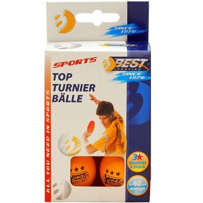 Piłeczki do ping ponga BEST SPORTING Tournament 3 Pomarańczowy (6 szt.)
