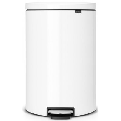 Kosz na śmieci z pedałem BRABANTIA 485244 FlatBack cichy domyk, wyjmowane wiadro, stal 40L Biały