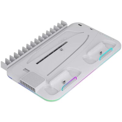 Podstawka ładująco - chłodząca CANYON CS-51 RGB do PS5 Slim Digital Edition Biały