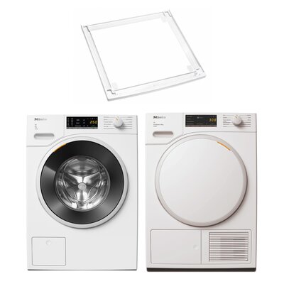 Pralka MIELE W1 WWA120 WCS 8kg 1400 obr Active + Suszarka MIELE TWA520WP Active z pompą ciepła + Łącznik MIELE WTV 502