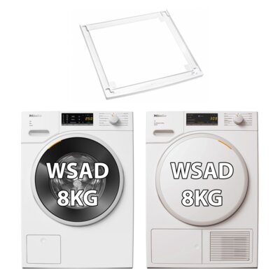 Pralka MIELE W1 WWA120 WCS 8kg 1400 obr Active + Suszarka MIELE TWA520WP Active z pompą ciepła + Łącznik MIELE WTV 502