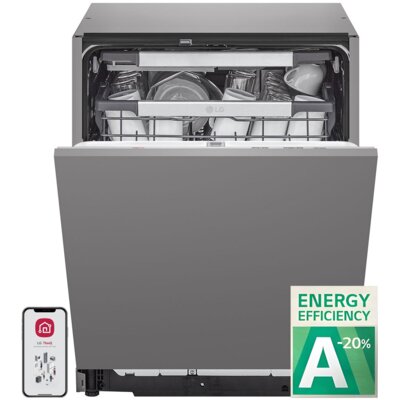 Zmywarka LG DB597TXS TrueSteam, Energy Efficiency klasa A-20%, QuadWash, Side rack, EasyRack Plus, DirectDrive, LG ThinQ, 43db, 14 kpl., 9.5l
