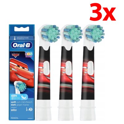 Oryginalna końcówka szczoteczki ORAL-B Kids EB10S-3 Cars (3 szt.) (Dla dzieci od lat 3)