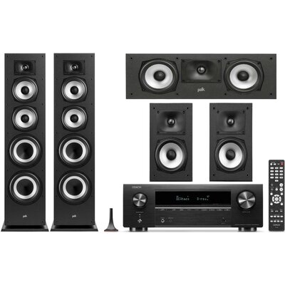 Kino domowe DENON AVR-X1800 + POLK AUDIO Monitor XT7'0 + XT15 + XT30C Czarny