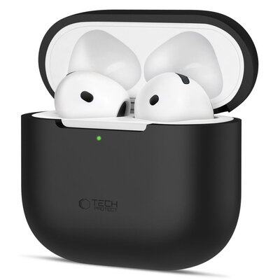 Etui na słuchawki TECH-PROTECT Silicone do Apple Airpods 4 Czarny