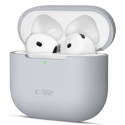 Etui na słuchawki TECH-PROTECT Silicone do Apple Airpods 4 Szary
