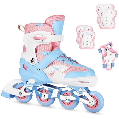 Łyżworolki NILS EXTREME Moonbeam NA0189 z ochraniaczami (rozmiar 35-38) Biały