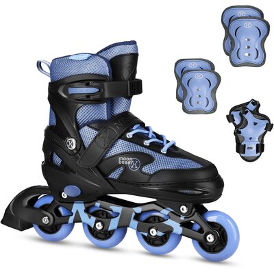 Łyżworolki NILS EXTREME Moonbeam NA0189 z ochraniaczami (rozmiar 31-34) Niebieski