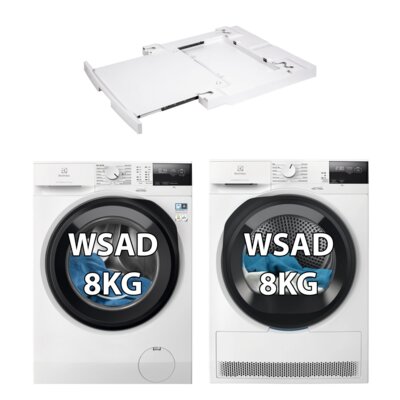 Pralka ELECTROLUX MEW2E8Y6P SensiCare 600 8kg 1400 obr + Suszarka ELECTROLUX Absolute Care 600 EW6D285YP + Łącznik ELECTROLUX E1WYHSK2
