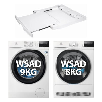 Pralka ELECTROLUX MEW2E9X6P SensiCare 600 9kg 1200 obr + Suszarka ELECTROLUX Absolute Care 600 EW6D285YP + Łącznik ELECTROLUX E1WYHSK2