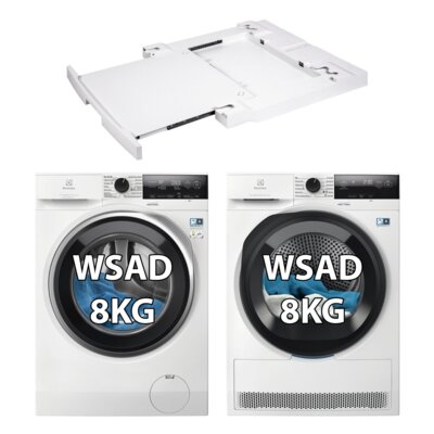 Pralka ELECTROLUX MEW3E8Y7P SteamCare 700 8kg 1400 obr UniversalDose + Suszarka ELECTROLUX Absolute Care 700 MEWD3E8C7P + Łącznik ELECTROLUX E1WYHSK2