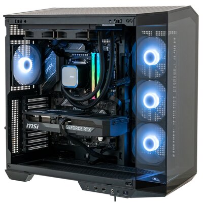 Komputer MAD DOG Powered by MSI PANO100-A03DR32 R7-7800X3D 32GB RAM 1TB SSD GeForce RTX5070Ti DLSS 4 Wi-Fi