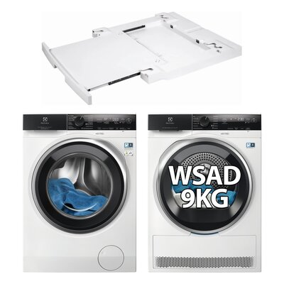 Pralka ELECTROLUX MEW4EH9Y7P SteamCare 700 9kg 1400 obr UniversalDose + Suszarka ELECTROLUX MEWD4E9C7CP + Łącznik ELECTROLUX E1WYHSK1