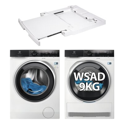 Pralka ELECTROLUX MEW4EH9Y7P SteamCare 700 9kg 1400 obr UniversalDose + Suszarka ELECTROLUX MEWD4E9C7CP + Łącznik ELECTROLUX E1WYHSK2