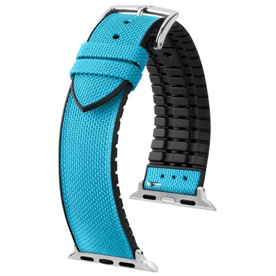 Pasek HIRSCH Arne do Apple Watch 42/44/45/46/49 Turkusowy + Adapter