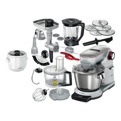 Robot kuchenny planetarny BOSCH MUM9BX5S65 Optimum 1600W z wagą, maszynką do mięsa i blenderem kielichowym + Przystawka do lodów BOSCH MUZ9EB1