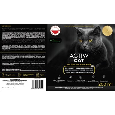 Płyn do dezynfekcji zwierząt BIO ACTIW Cat 200 ml