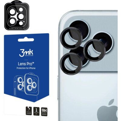 Szkło hartowane na obiektyw 3MK Lens Protection Pro do Apple iPhone 17 Pro/17 Pro Max Czarny