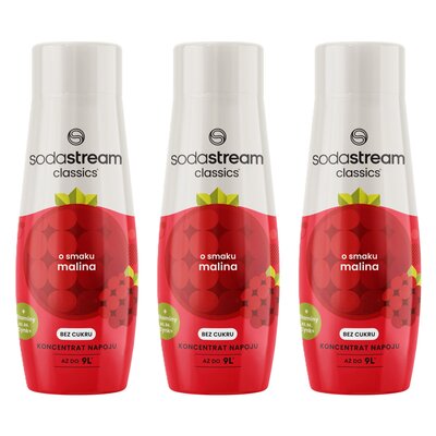 Syrop do saturatorów SODASTREAM Malina 3 x 440 ml bez cukru