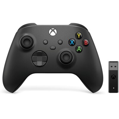Kontroler MICROSOFT bezprzewodowy Xbox Carbon Black + Bezprzewodowy adapter USB-A