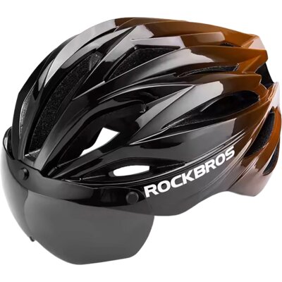 Kask rowerowy ROCKBROS 8386824304077 Czarno-brązowy Szosowy (rozmiar 58-62)