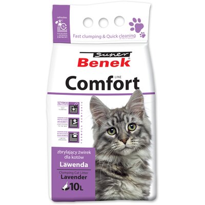 Żwirek dla kota SUPER BENEK Comfort Lawenda 10L
