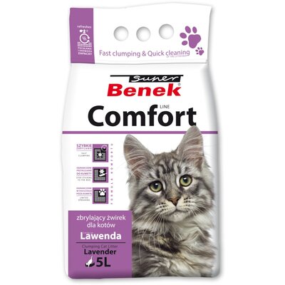 Żwirek dla kota SUPER BENEK Comfort Lawenda 5L