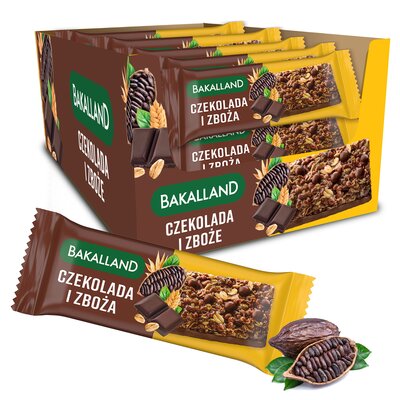 Baton zbożowy BAKALLAND Czekoladowy (25 x 40 g)