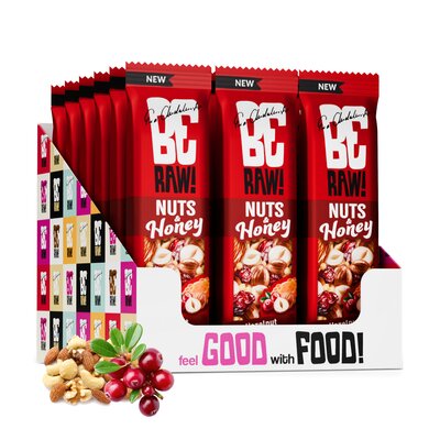 Baton BERAW Nuts & honey Orzechowo-żurawinowy (15 x 30 g)