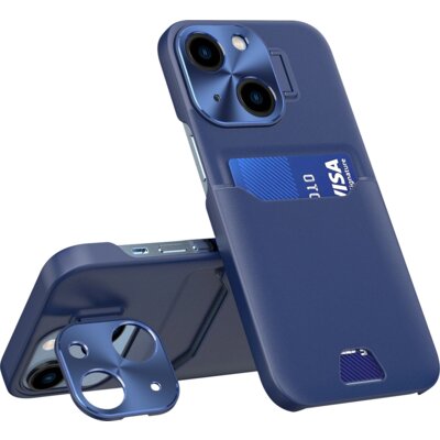 Etui HURTEL Leather Stand do Apple iPhone 14 Niebieski