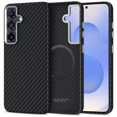 Etui TECH-PROTECT Ion Carbon MagSafe do Samsung Galaxy S25 Czarny