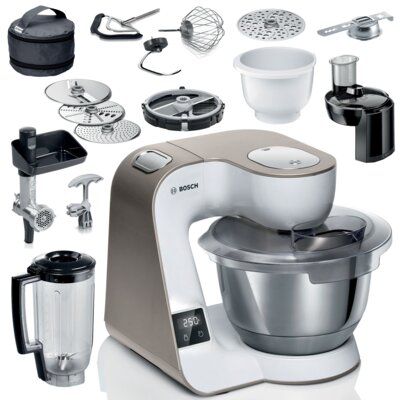 Robot kuchenny planetarny BOSCH MUM5XL74 1000 W z wbudowaną wagą, maszynką do mięsa, blenderem kielichowym (2 misy)