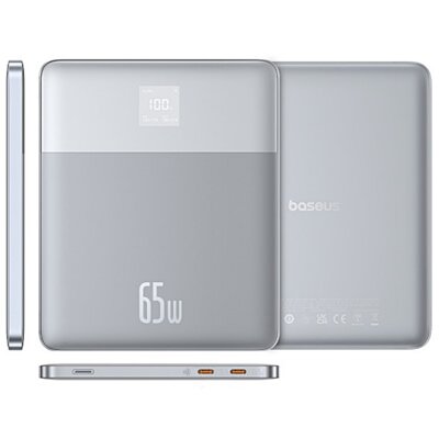 Powerbank BASEUS Blade 2 12000mAh 65W Srebrny + Kabel USB-C