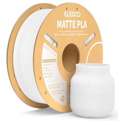 Filament ELEGOO Matte PLA, Średnica 1.75 mm, 1 kg (1 szt.) Biały
