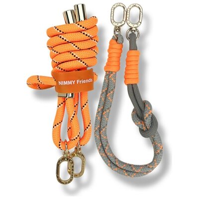 Smycz NIMMY Cool&Cute 2.0 + bransoletka Pomarańczowo-szary