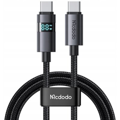 Kabel USB-C - USB-C MCDODO CA-5610 z wyświetlacz LCD 100W 1.2m Czarny