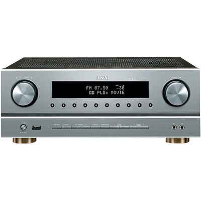 Amplituner AKAI AS005RA-750B Srebrny 5.1-kanałowy, Bluetooth, 7 wbudowanych efektów DSP, Wejście gramofonowe MM