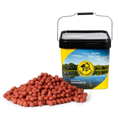 Kulki proteinowe CARP TARGET Truskawka 20 mm (10 kg) + Wiadro 17 l