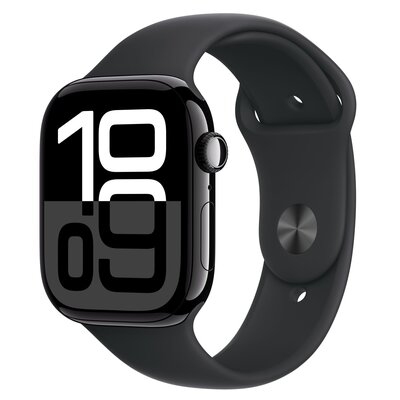 Apple Watch 10 GPS + Cellular 42mm koperta z aluminium (onyks) + pasek sportowy rozmiar M/L (czarny)