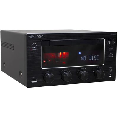 Amplituner Stereo TAGA HARMONY HTR-1000CD V.2 Czarny, Odtw.CD, BT, Regulacja wysokich i niskich tonów, Tuner FM/DAB+